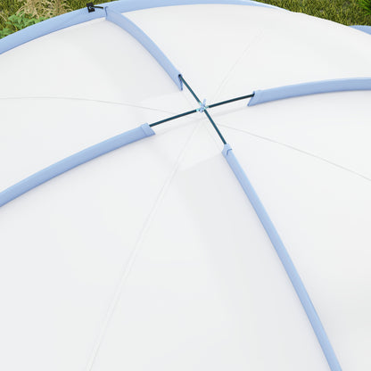 Outsunny 3.5 x 3.5M Camping Gazebo, Outdoor Event Shelter Dome Tent Garden Sun Shelter Patio Spire Arc Pavilion Camp Sun Shade, Light Blue 