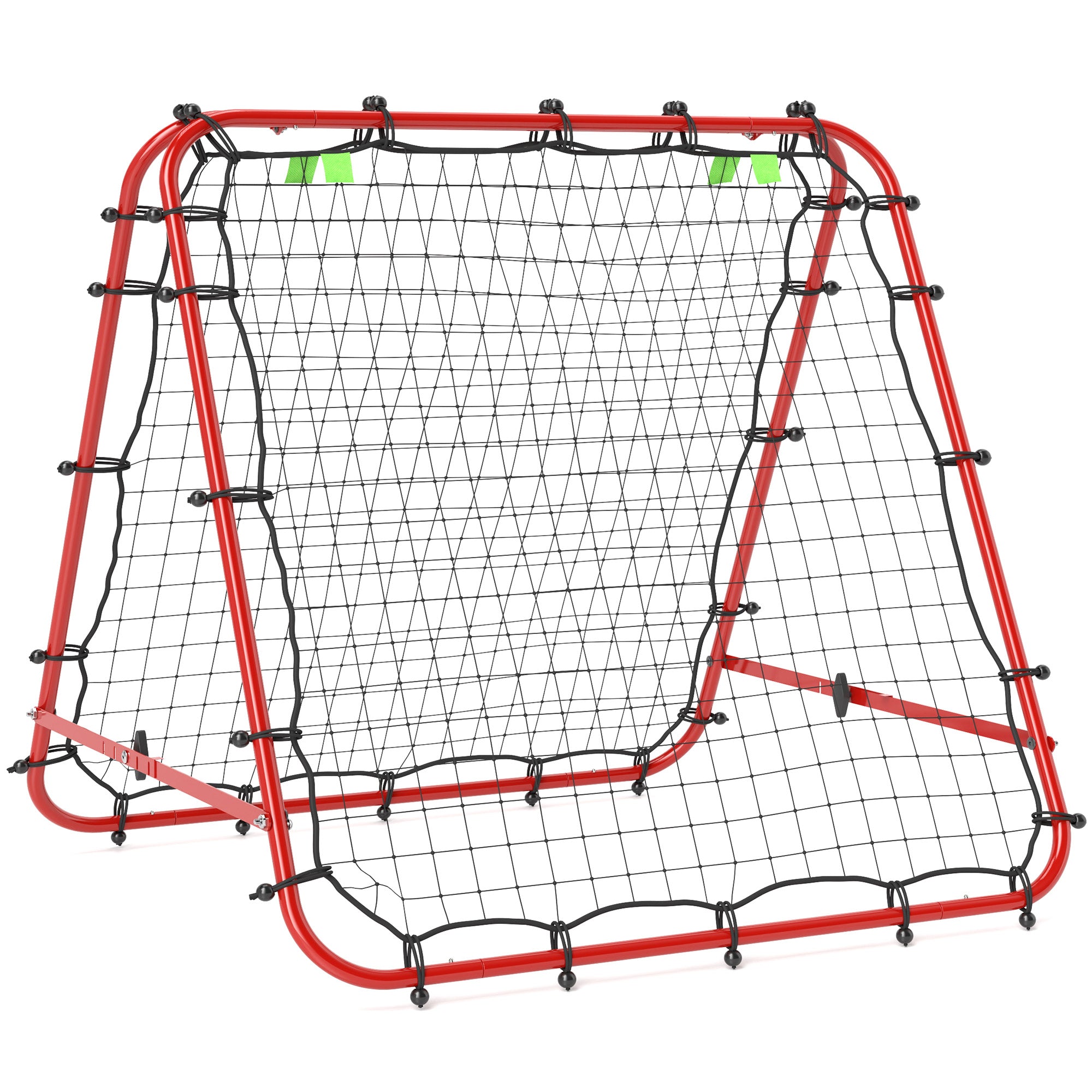 HOMCOM Double Sided Football Rebounder Net, Football Rebound Goal with Five Adjustable Angles, Red 