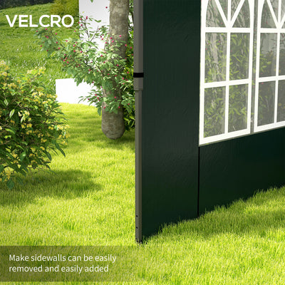 Outsunny Set of Two 3 x 3m Gazebo Frame Replacement Walls - Green 