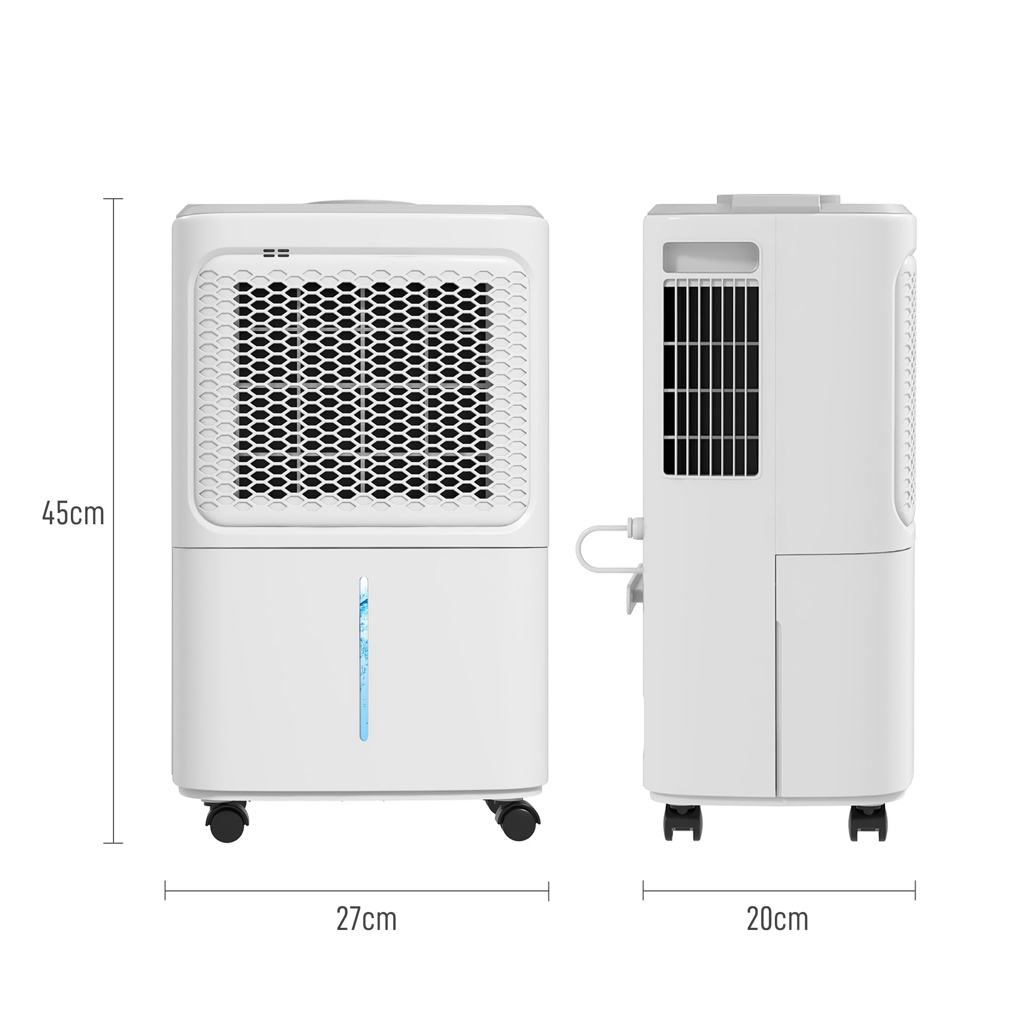 HOMCOM 12L Dehumidifier, with Touch Panel LED Screen - White 