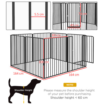 PawHut 100cm 8 Panels Heavy Duty Dog Pen, Pet Playpen for Indoors, Outdoors, Small, Medium, Large Dogs 
