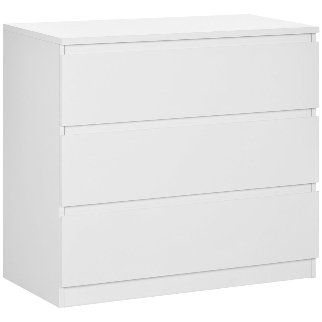 HOMCOM Chest of Drawers, 3-Drawer Storage Organiser Unit for Bedroom, Living Room, White 