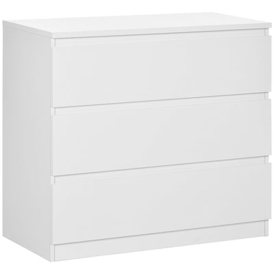 HOMCOM Chest of Drawers, 3-Drawer Storage Organiser Unit for Bedroom, Living Room, White 