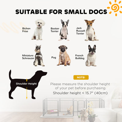 PawHut 12 Panels Heavy Duty Dog Playpen with Doors, for Small Dogs, 60cm High, Black 