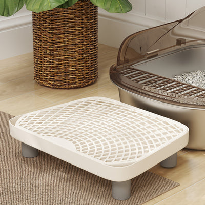 PawHut Stainless Steel Litter Box with Lid, High Wall Sided Enclosure, Pedal, Scoop, Non-Sticky, Anti-Leakage, Easy Cleaning 