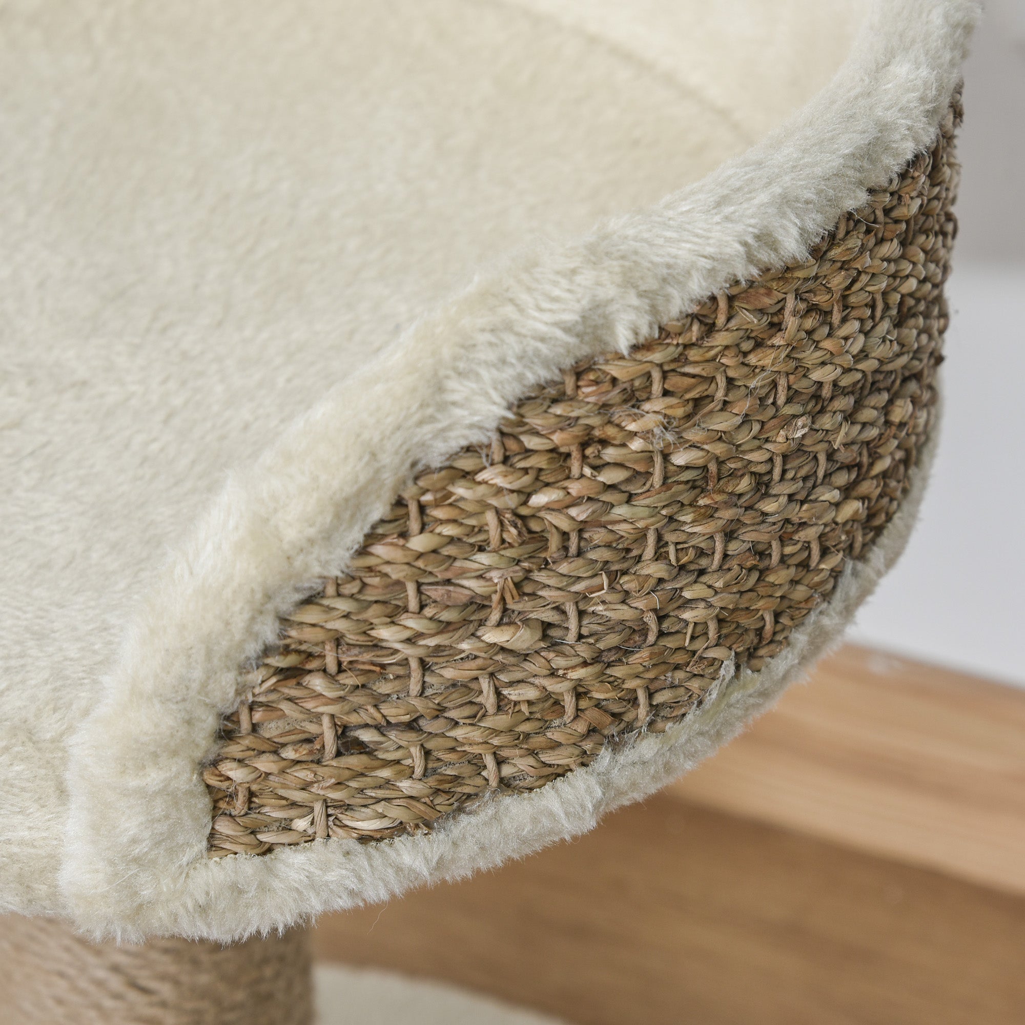 PawHut Cat Tree Cat Scratching Post for Indoor Cats Kitten Play Tower Activity Centre Climbing Stand with Dangling Ball Beige 