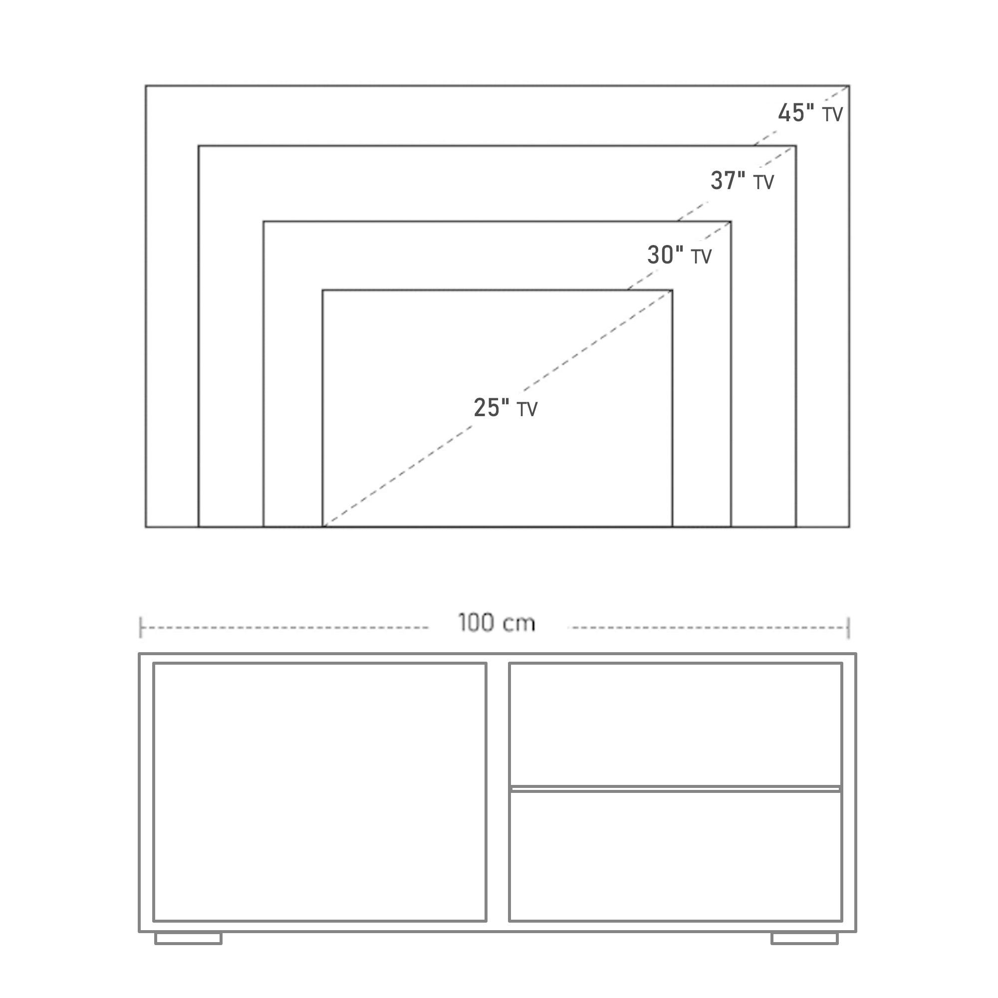 HOMCOM High Gloss TV Stand Storage Cabinet with 2 Shelves for Living Room Home Furniture White 