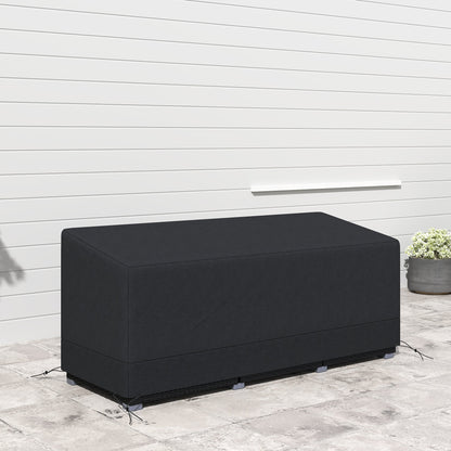 Outsunny Rectangular Patio Furniture Cover for 3 Seater Sofa Bistro Set, Water UV Resistant Protection 600D Oxford Fabric Rattan Lounge Clean Cover, 190 x 72 x 76cm, Black 