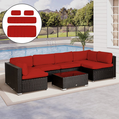 Outsunny Set of 14 Outdoor Cushion Covers - Red 