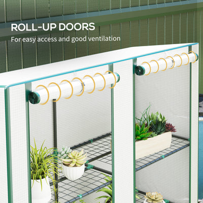 Outsunny Three-Tier Mini Greenhouse - White 
