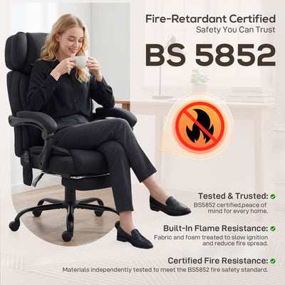 HOMCOM High Back Vibration Massage Office Chair Heated Reclining Computer Chair w/ Adjustable Height, Swivel Wheels, Black 