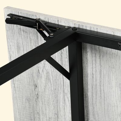 HOMCOM Four-Person Drop Leaf Dining Table - Grey 