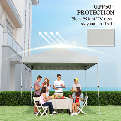 Outsunny Gazebo Roof Replacement UV50+ Waterproof Pop Up Canopy Cover with 8 Drainage Holes 3 x 3 m White 