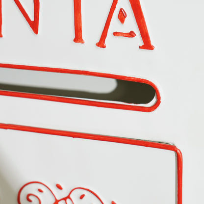 HOMCOM A5 Christmas Letter Postbox - White/Red 