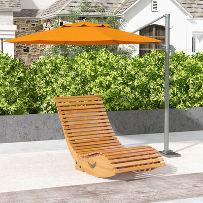 Outsunny Outdoor Rocking Chair w/ Slatted Seat, Wooden Rocking Chair, 130cm x 60cm x 60cm, Teak 