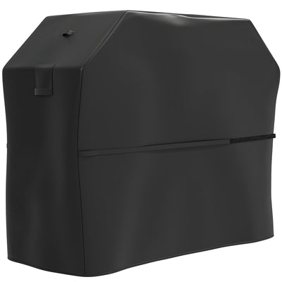 Outsunny BBQ Cover for Rectangular Gas Grill, 600D UPF30+ Oxford Fabric Barbecue Cover for Waterproof Protection Rip-Proof, with Windproof Hook and Loop Fasteners, Vents, 147 x 61 x 122 cm, Black 