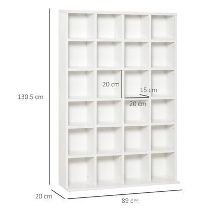 HOMCOM CD Storage Unit with Adjustable Shelves, 89 x 130.5 cm, White 
