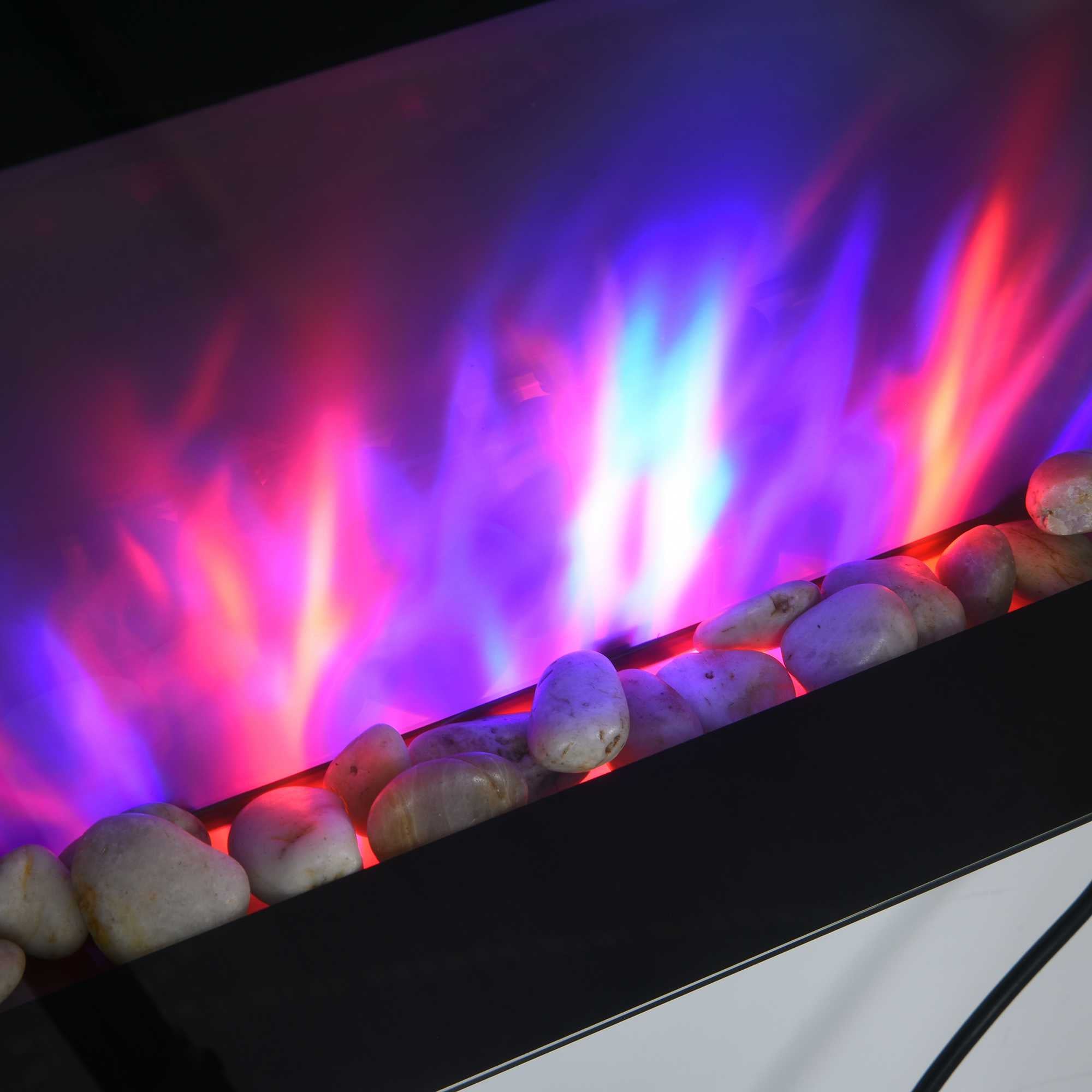 HOMCOM 1000W/2000W Electric Wall Fireplace w/ LED Flame Effect Timer Remote Sleek Stylish Safe Home Heating 20-25㎡ 