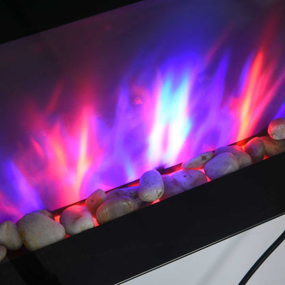 HOMCOM 1000W/2000W Electric Wall Fireplace w/ LED Flame Effect Timer Remote Sleek Stylish Safe Home Heating 20-25㎡ 