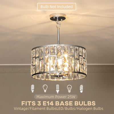 HOMCOM 72 Glass Crystallite Chandelier - Silver-Tone 