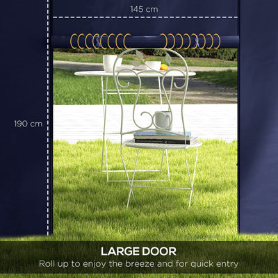 Outsunny Set of Two 195 x 295cm Replacement Gazebo Side Walls - Blue 