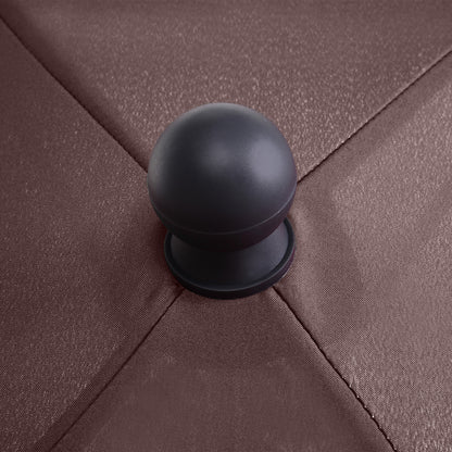 Outsunny Garden Parasol Umbrella, Outdoor Market Table Umbrella with Ruffles & Aluminium Pole, Rectangular Tilting Parasol Sun Shade Canopy, 2 x 1.3m, Brown 