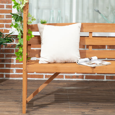 Outsunny Garden Bench, Wooden Garden Arbour with Seat for Vines/Climbing Plants, Brown 
