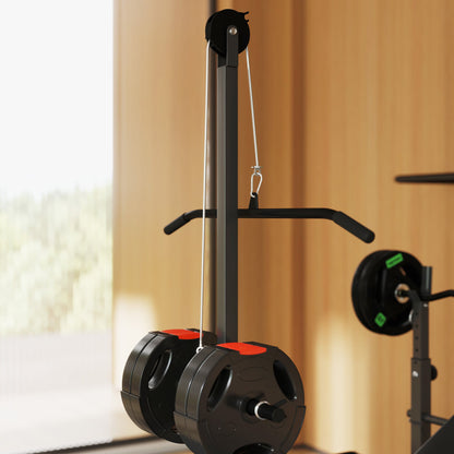 SPORTNOW Adjustable Weight Bench with Bench Press Rack, Preacher Curl Bench, Leg Extension and Lat Pull Down Machine, Incline or Flat Workout Bench for Home Gym Strength Training Weight Lifting 