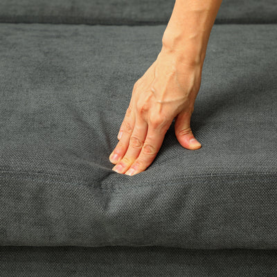 HOMCOM L Sofa Bed, with Storage - Charcoal Grey 