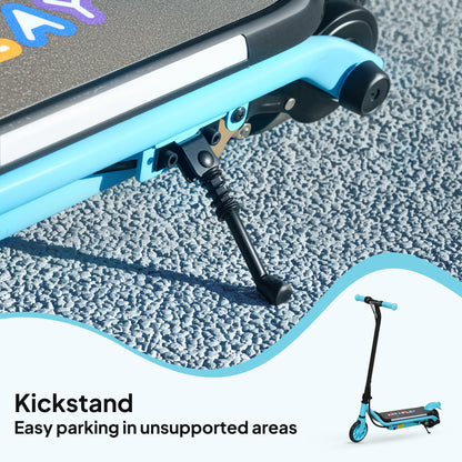 AIYAPLAY Electric Scooter for Kids Ages 6-14, with Dual Brakes, Flash Wheel and Colourful Light, Kids Electric Scooter E Scooter, Up to 12 KM/H & 10 KM, Blue 