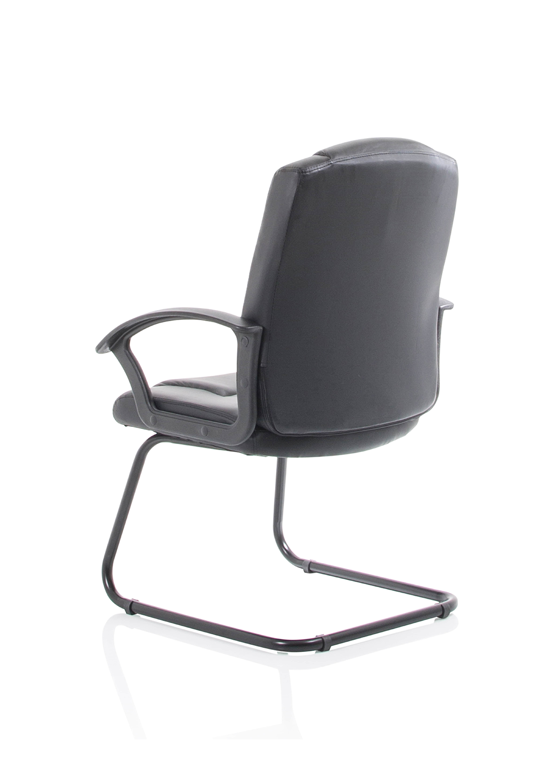 Bella Medium Back Black Bonded Leather Black Frame Cantilever Visitor Chair