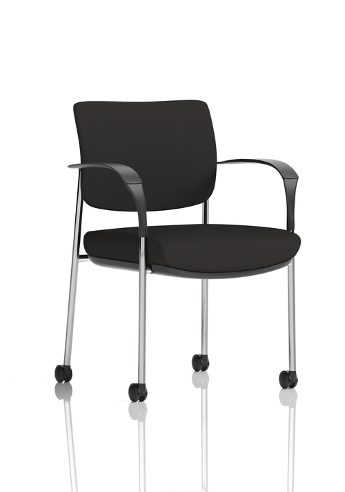 Brunswick Deluxe Medium Back Stacking Visitor Office Chair with Arms with Castors