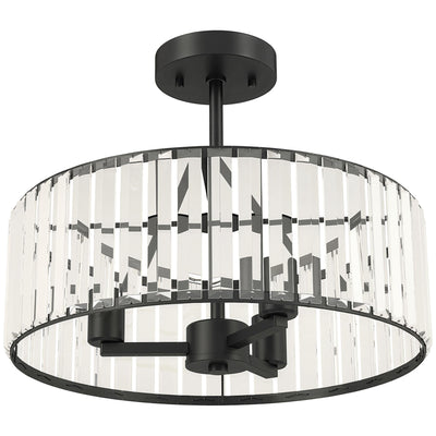 HOMCOM Crystal Ceiling Light, Semi Flush Mount Modern Crystal Chandelier Ceiling Light, E14 Base 3-Lights, Bulbs Not Included 