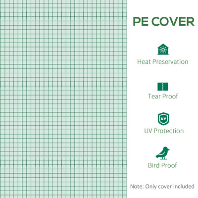 Outsunny 3 x 2 x 2m Greenhouse Replacement Cover ONLY Winter Garden Plant PE Cover for Tunnel Walk-in Greenhouse with Roll-up Windows Door Outdoor, Green 