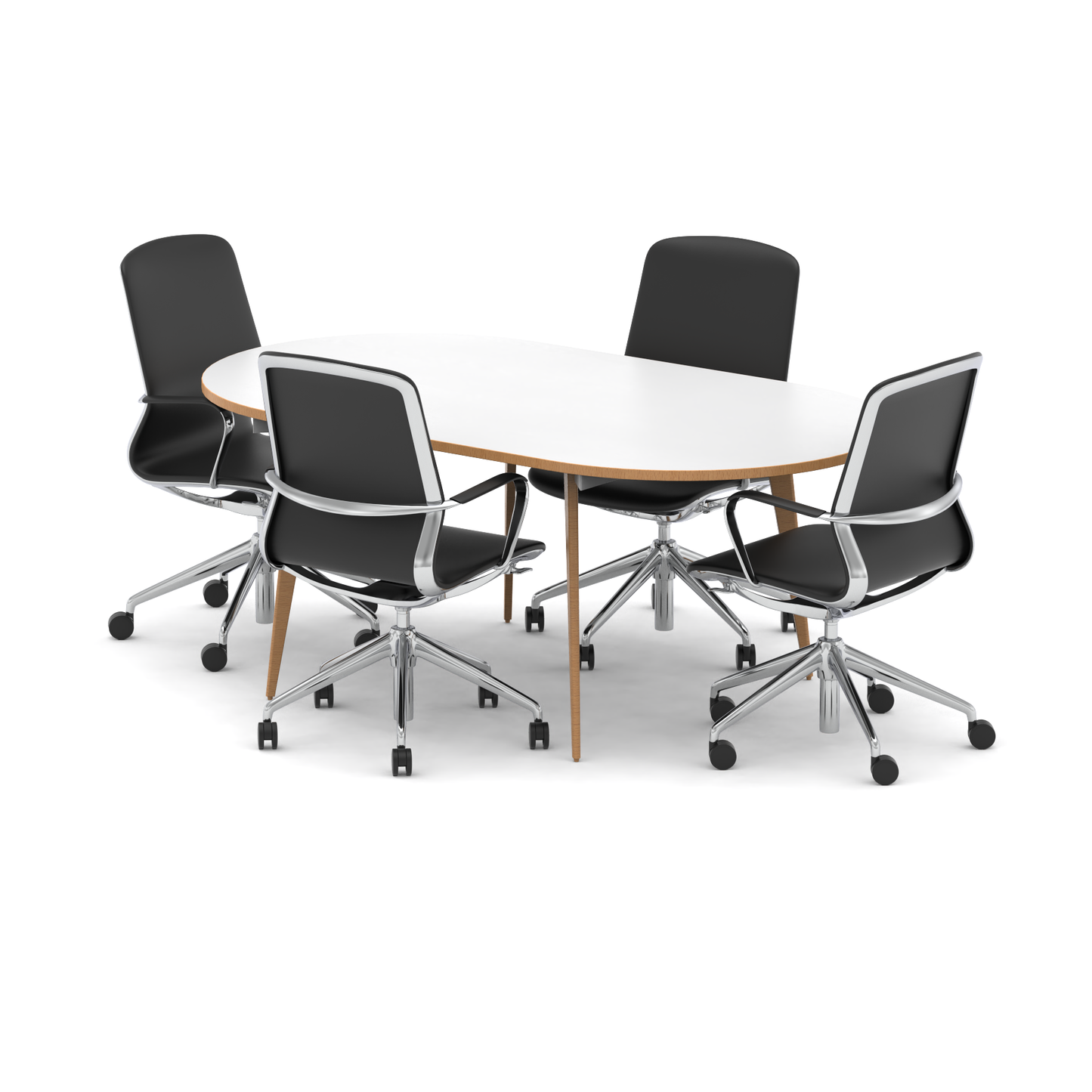 Oslo 1800mm Oval Boardroom Table With Set Of Executive Chairs