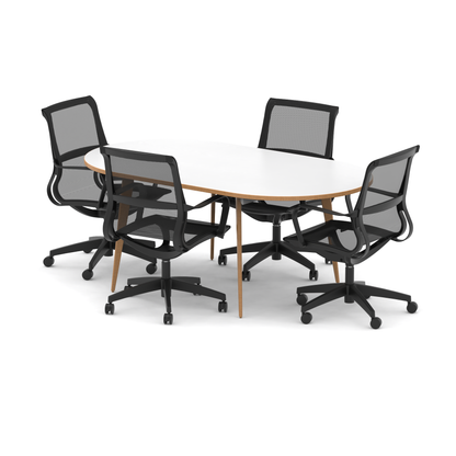 Oslo 1800mm Oval Boardroom Table With Set Of Executive Chairs