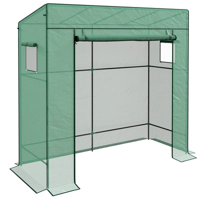 Outsunny 77 x 196cm Walk-In Greenhouse, with Accessories 
