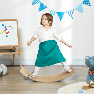 AIYAPLAY Wooden Balance Board for Children 3-8 Years Old, Natural Tone 