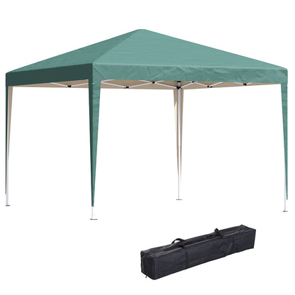 Outsunny 3 x 3M Garden Pop Up Gazebo Height Adjustable Marquee Party Tent Wedding Canopy with Carrying Bag, Green 