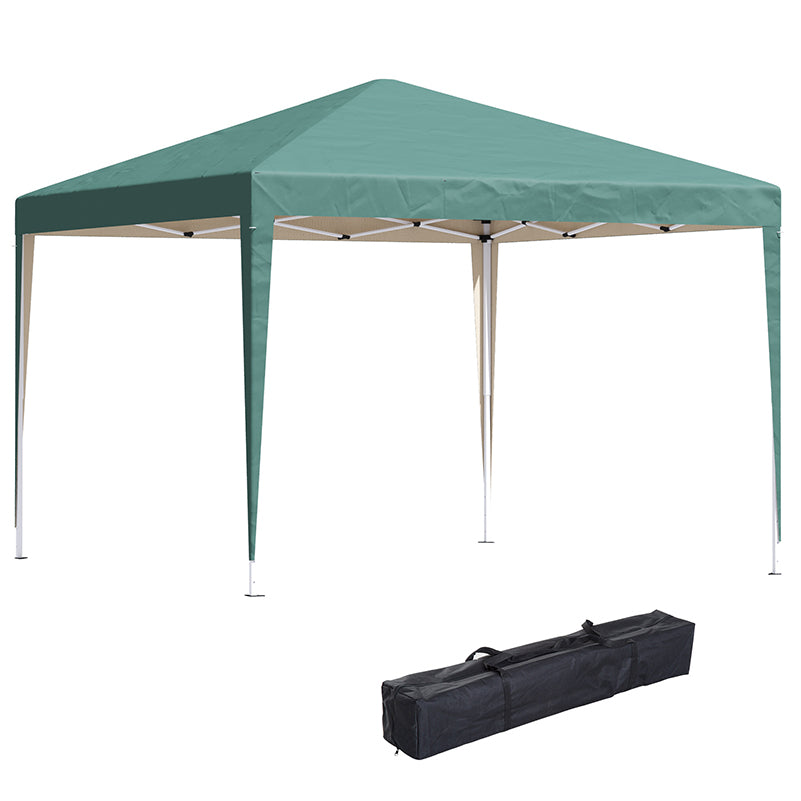Outsunny 3 x 3M Garden Pop Up Gazebo Height Adjustable Marquee Party Tent Wedding Canopy with Carrying Bag, Green 