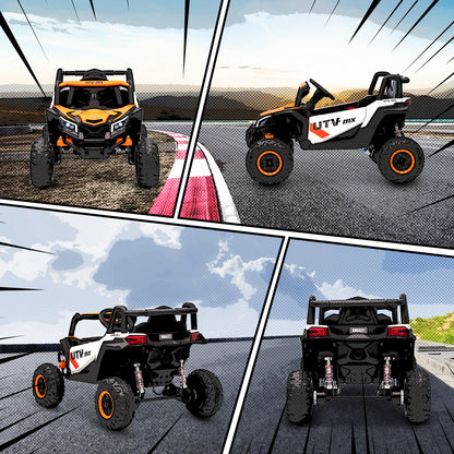 AIYAPLAY 12V Kids Ride On Car with Remote Control, Kids Electric Car with Suspension System, Music, for Ages 3-5 Years, Orange