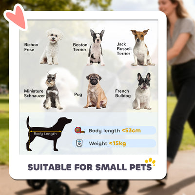 PawHut Pet Stroller, Foldable Dog Cat Stroller with Detachable Carrier, Wheels, Storage Basket, Secure Leash 