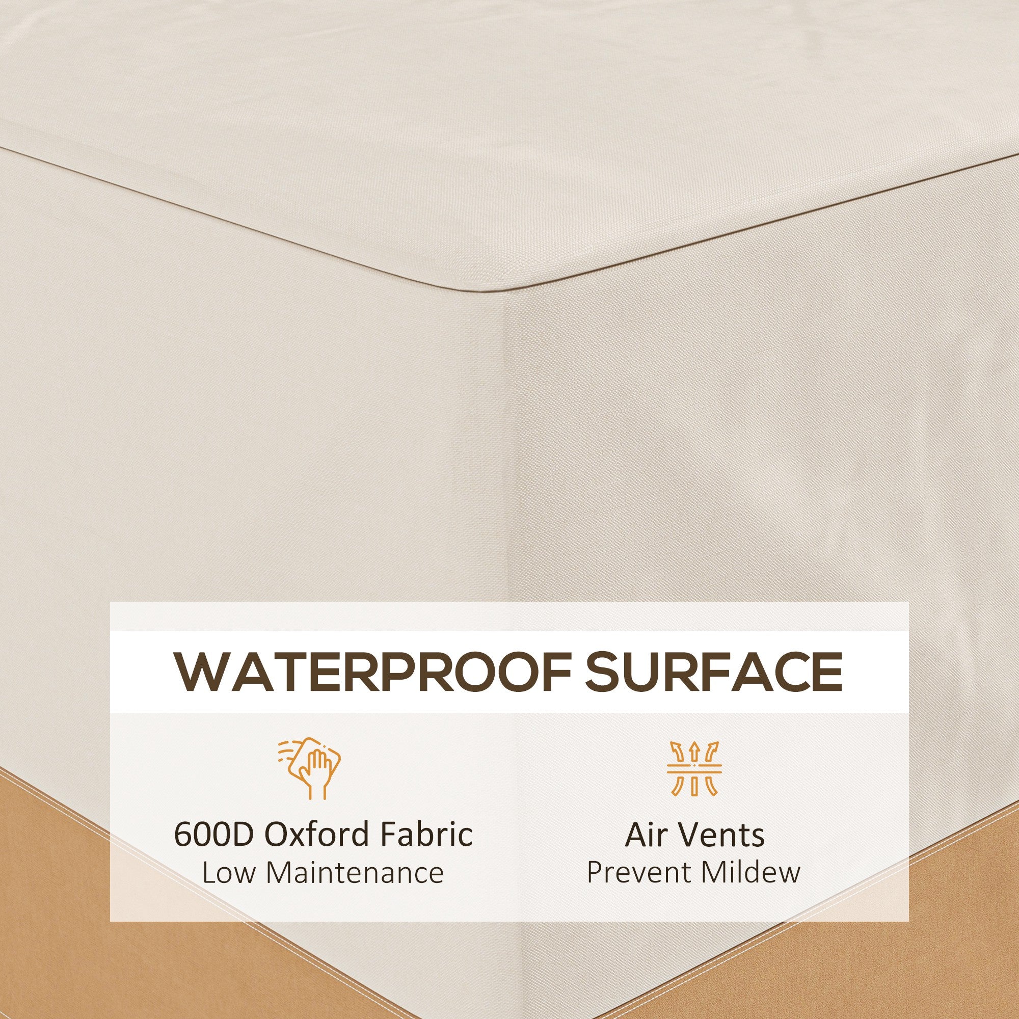 Outsunny Garden Furniture Covers Waterproof, 600D Oxford Outdoor Furniture Cover with 4 Air Vents, 275 x 208 x 78 cm, Beige 