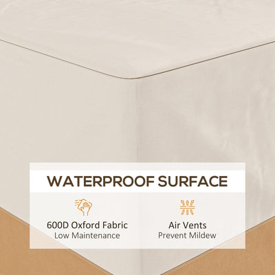 Outsunny Garden Furniture Covers Waterproof, 600D Oxford Outdoor Furniture Cover with 4 Air Vents, 275 x 208 x 78 cm, Beige 