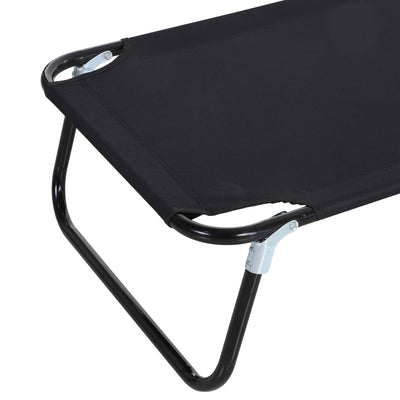 Outsunny 2 Piece Foldable Sun Loungers with 5-Position Adjustable Backrest, Outdoor Portable Recliner Chaise Lounge Chairs with Breathable Mesh Fabric, Black 
