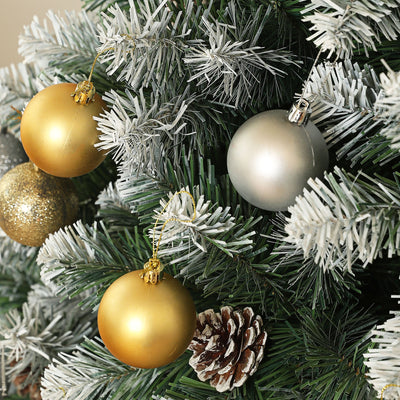 HOMCOM 7ft Snow-Dipped Artificial Pine Christmas Tree 