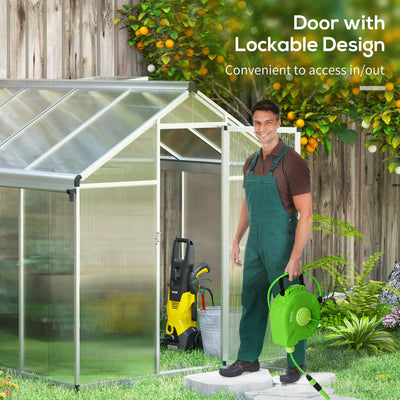 Outsunny 8 x 6ft Aluminium Frame Greenhouse, with Foundation 