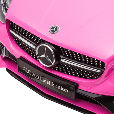 AIYAPLAY Benz SLC 300 Licensed 12V Electric Car for Kids, Kids' Electric Ride on with Parental Remote, Music Lights, Suspension Wheels for 3-6 Years, Pink 