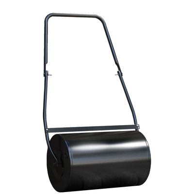 DURHAND 38L Heavy Duty Water or Sand Filled Garden Steel Lawn Roller Drum Φ50cm Black 
