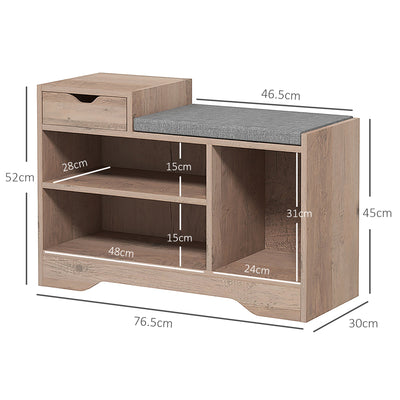 HOMCOM Multi-Compartment Shoe Bench, with Seat - Grey 